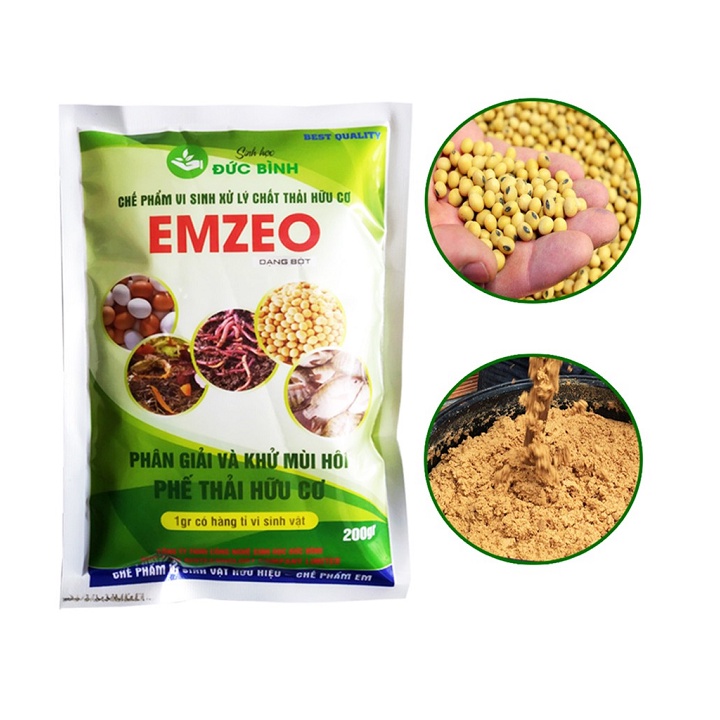 Chế phẩm vi sinh EMZEO phân giải và khử mùi hôi phế thải hữu cơ gói 200 gram