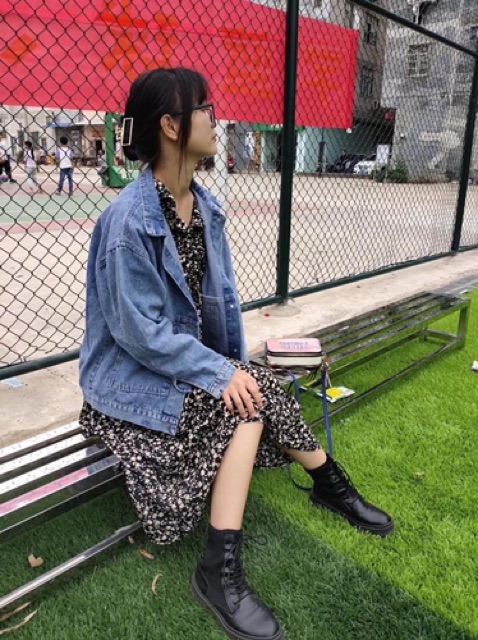 Áo khoác Jean Hàn Quốc outfit 4 mùa dễ mặc cho các Nàng