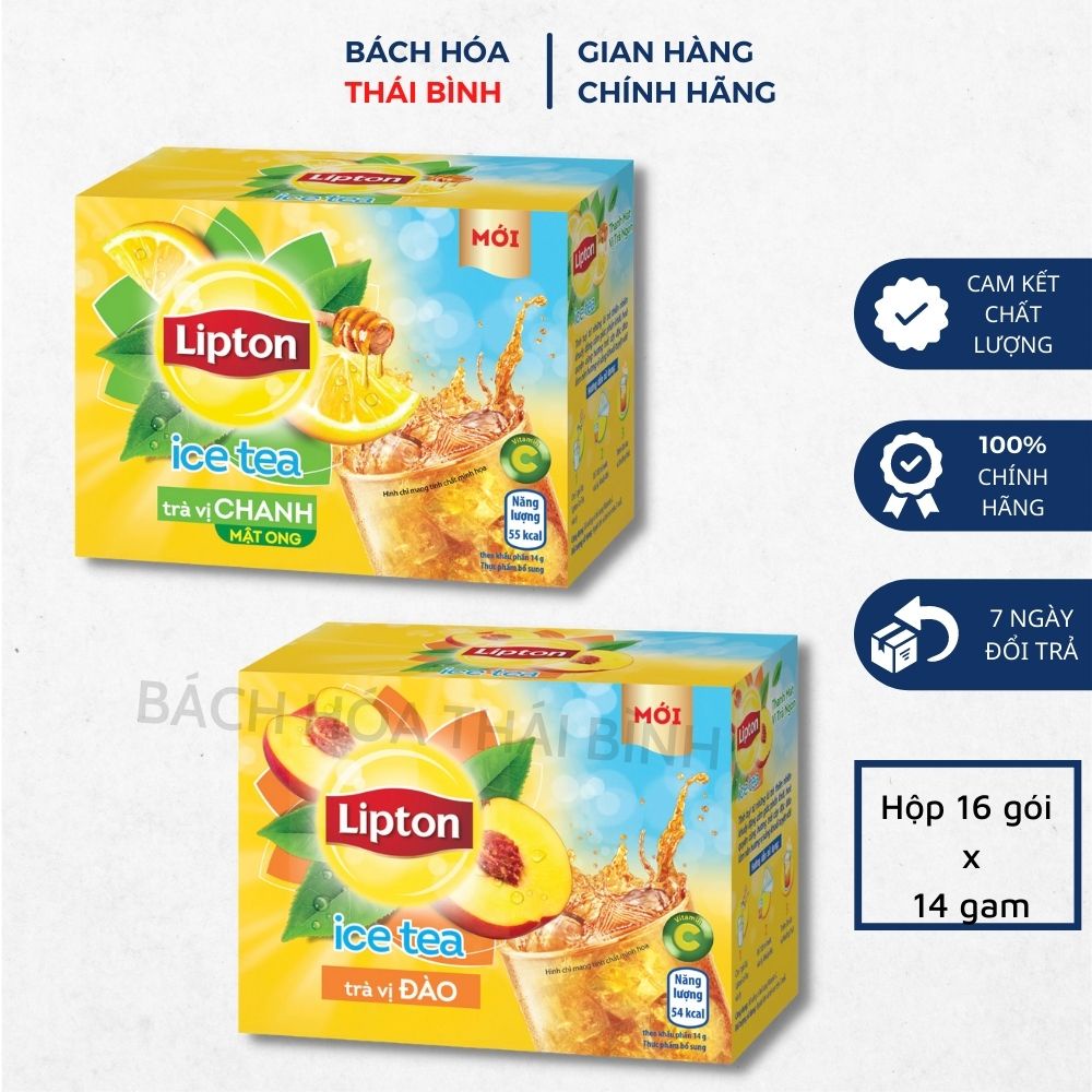 TRÀ LIPTON ICE TEA VỊ XOÀI - CHANH MẬT ONG - ĐÀO hộp 16 gói x 14g