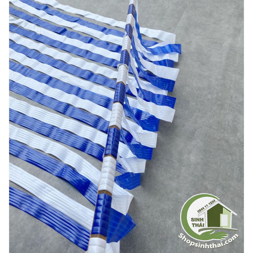 Rèm màn nhựa, dây nhựa xanh trắng - 1m x 1,7m