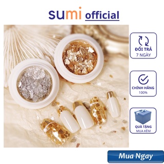 Khảm trai nail trang trí móng 2 màu Vàng/Bạc, nhũ vảy xà cừ, vảy cá.