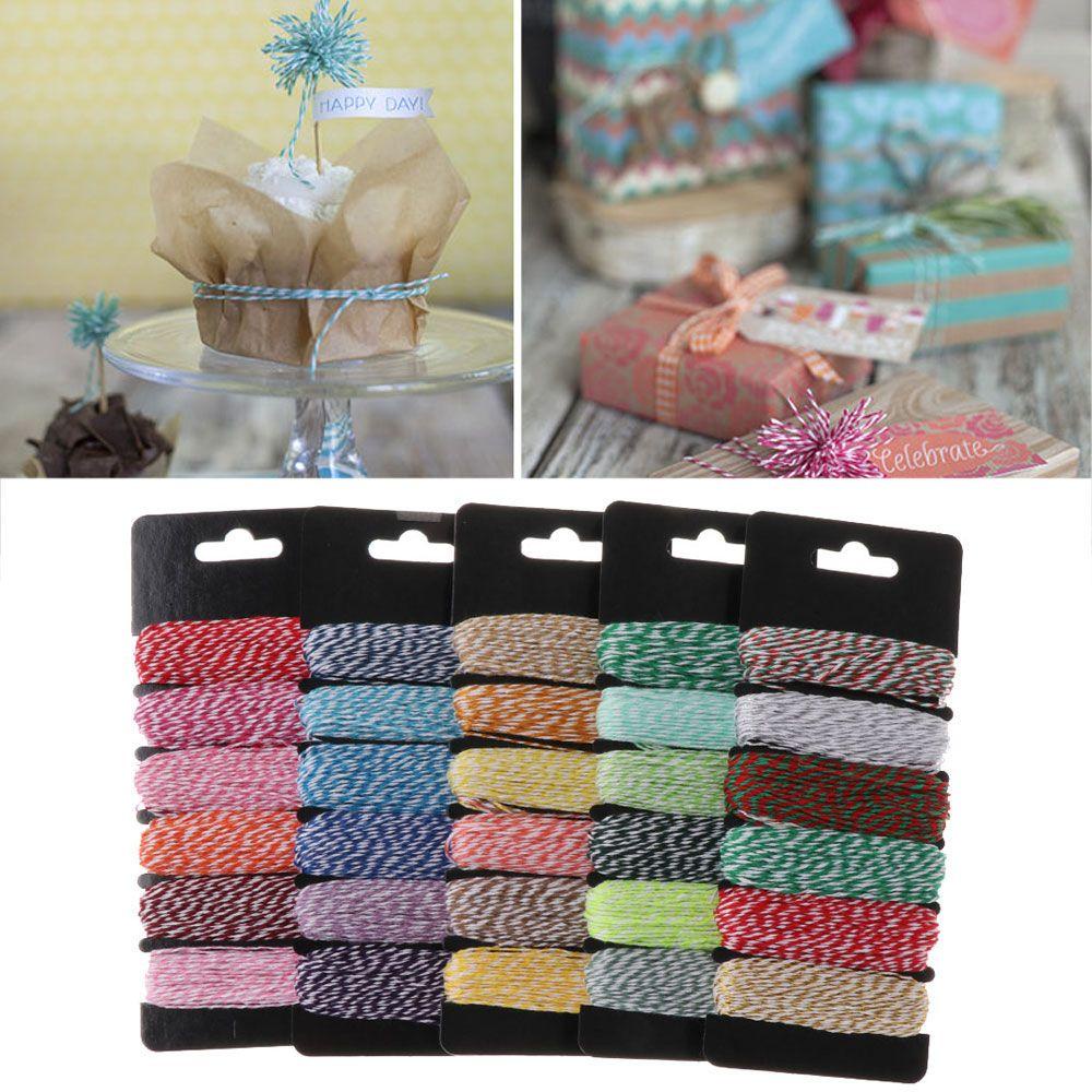 Cuộn Dây Cotton 4 Lớp Màu Sắc Dùng Trang Trí Tiệc Cưới / Sinh Nhật