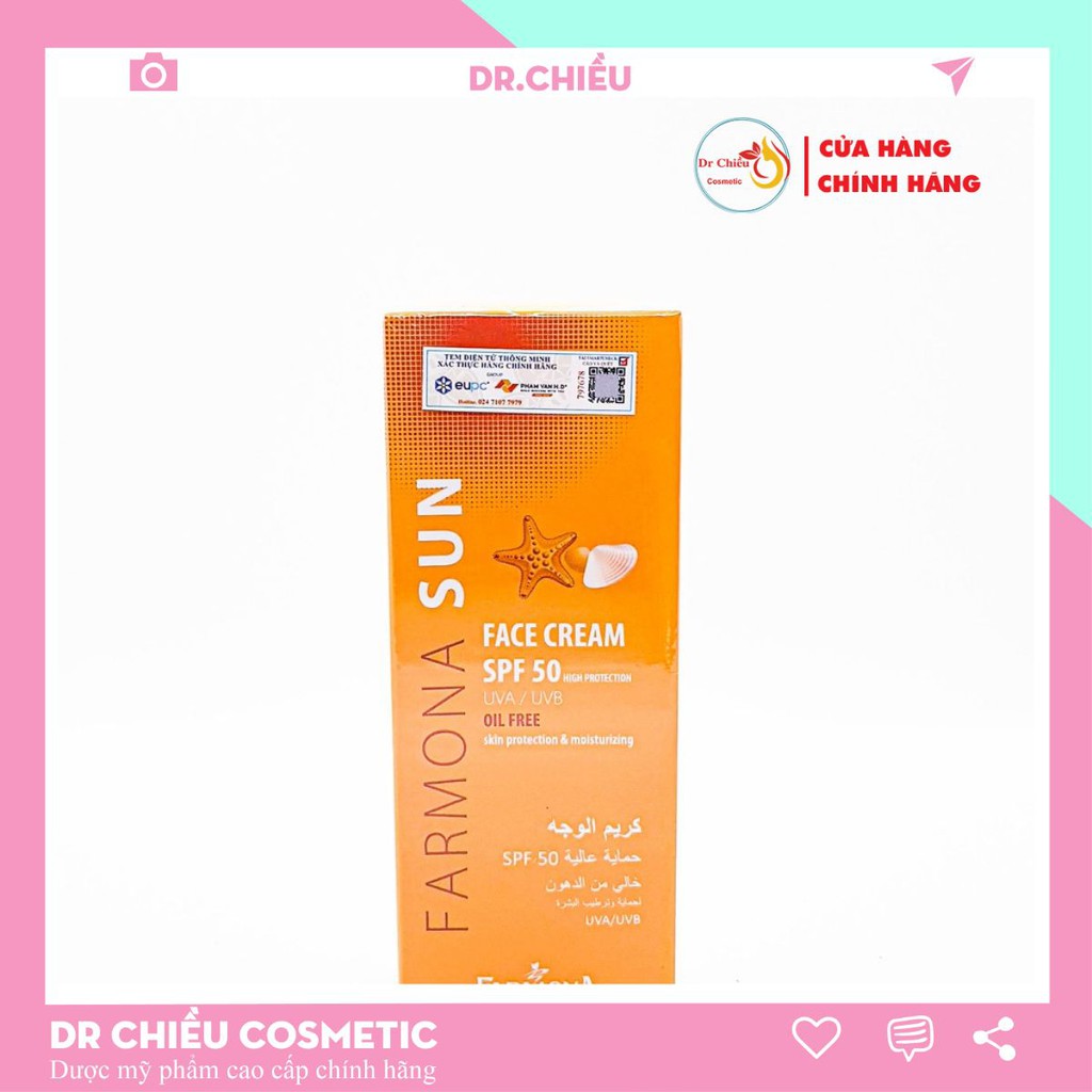 Farmona Sun Face Cream ⚜️CHÍNH HÃNG⚜️ Kem chống nắng Farmona Sun Oil Free SPF 50 (50ml)