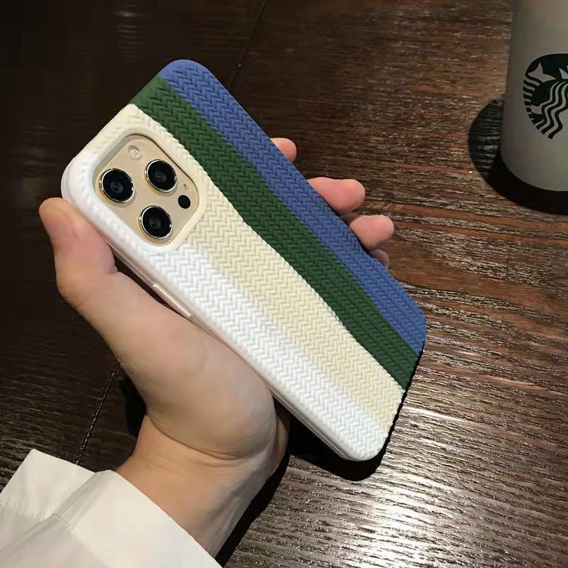 Ốp Điện Thoại Cao Su Mềm Đan Dệt mini Thời Trang Cho iPhone X XS Max XR 7 8 11 12 13 Pro Max 12 13