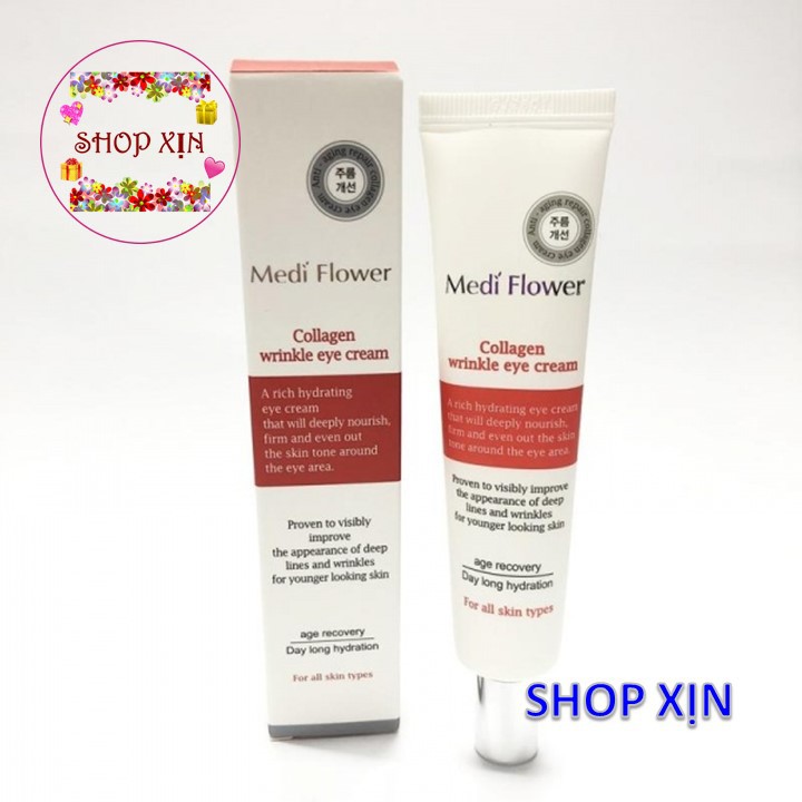 Kem dưỡng Mắt chứa Collagen Medi Flower Collagen Wrinkle Eye Cream 40ml | BigBuy360 - bigbuy360.vn