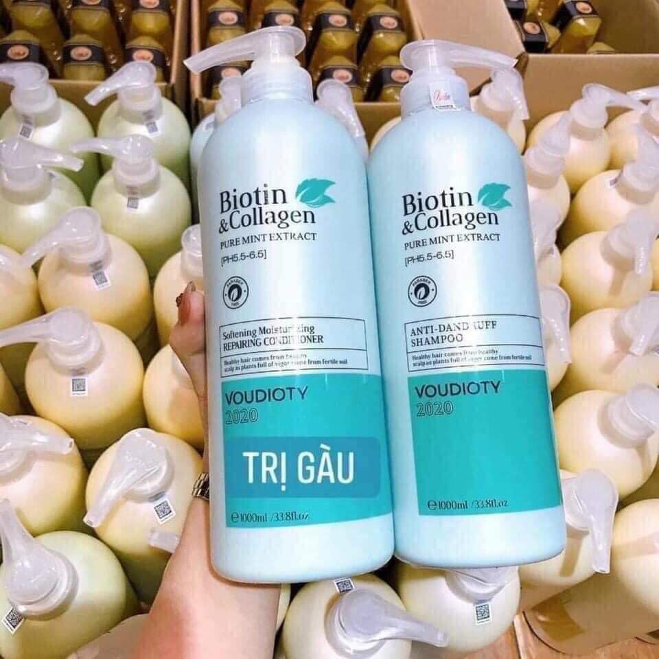 Bộ Dầu Gội Xả Biotin Collagen Yuiluim 1000ml