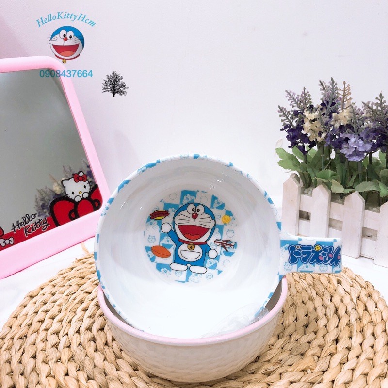 Chén quai cầm HelloKitty Doreamon