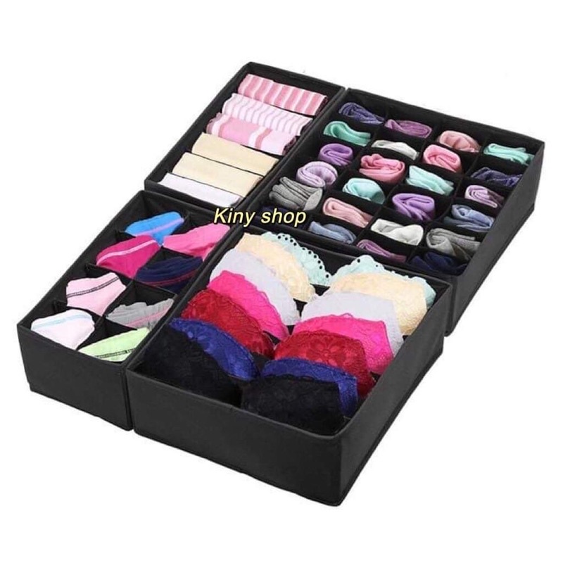 ***[Set 4 món]HỘP VẢI CHIA NGĂN ĐỰNG ĐỒ LÓT, TẤT VỚ, KHĂN CHOÀNG, QUẦN ÁO