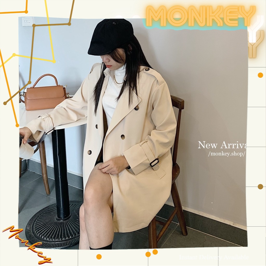 [ẢNH THẬT] Áo măng tô dây lưng Korea