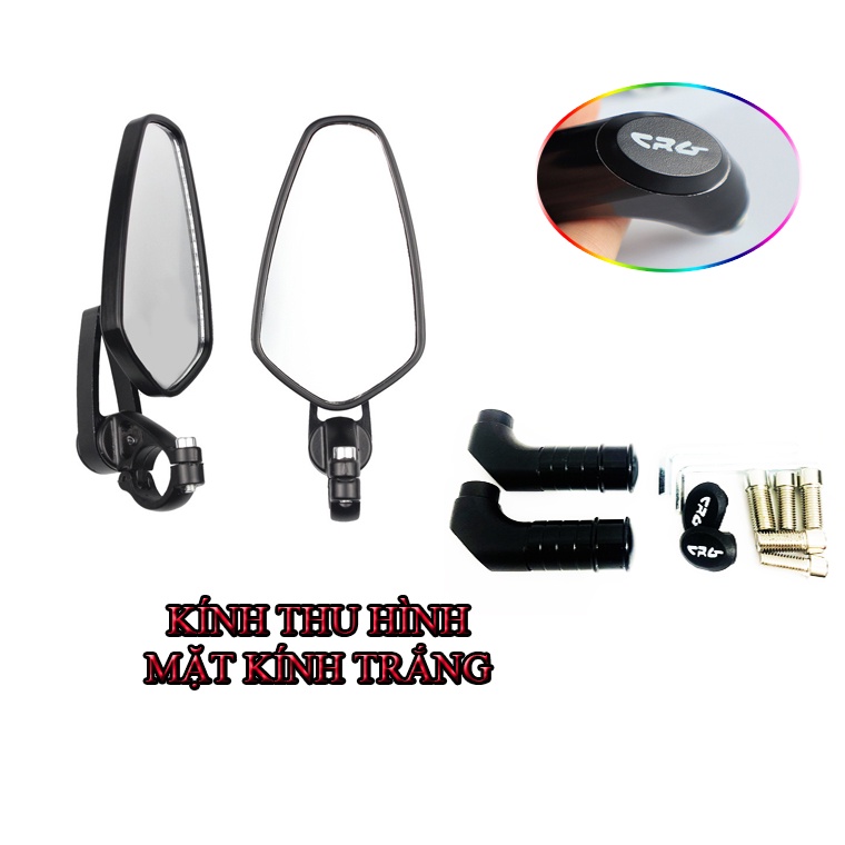 Gương Gù CRG Vát Hàng Thái Lan Gắn Chân Gương, Mặt Kính Trắng Thu Hình ( Có Bán Lẻ)