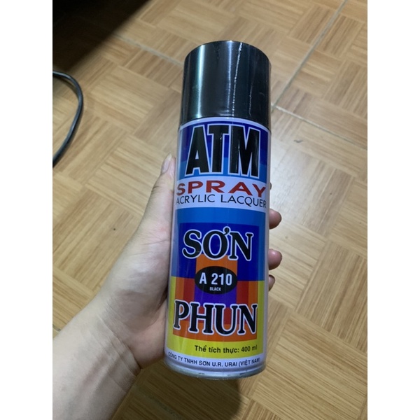 sơn phun ATM màu đen A210, bình sơn xịt cầm tay