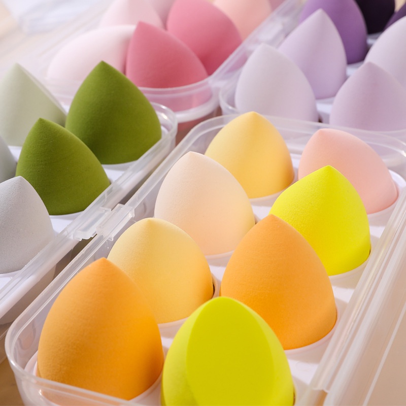 BEAUTY BLENDER Set 4 / 8 Mút Trang Điểm Mềm Kèm Hộp Đựng Tiện Lợi