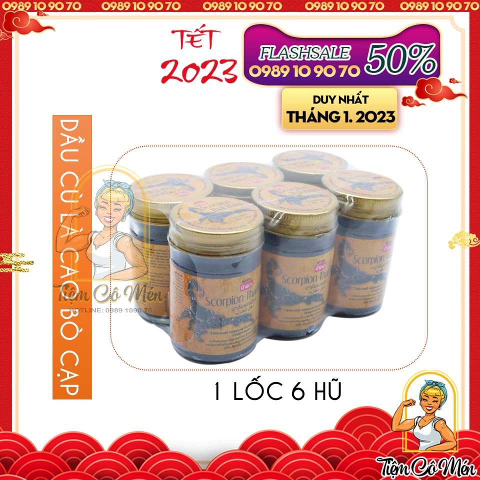 LỐC 6 HŨ DẦU CÙ LÀ BÒ CẠP - DẦU THÁI LAN NỘI ĐỊA - GIẢM BẦM TÍM &amp; BONG GÂN - 50G