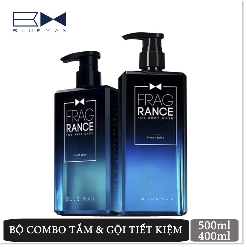 Combo sữa tắm & dầu gội nước hoa Blueman hương thơm dài lâu dưỡng ẩm 500ml 400ml