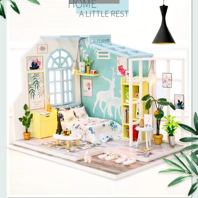 Kèm Mica – Mô hình nhà gỗ búp bê Dollhouse DIY – S922 Home A Little Rest