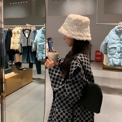 Nón Tai Bèo Phủ Lông Giữ Ấm Thời Trang Thu Đông Hàn Quốc Sành Điệu Dành Cho Nữ