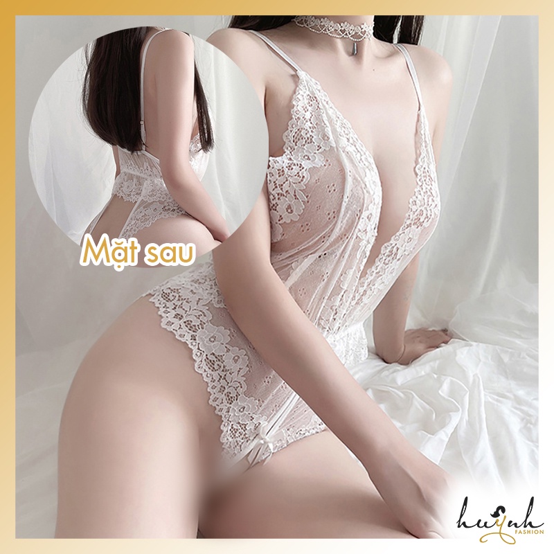 Bodysuit xẻ ngực sexy, đồ ngủ liền thân gợi cảm - B13A