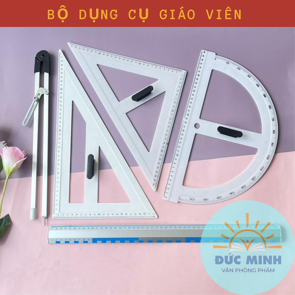 Bộ 5 thước dụng cụ giảng dạy dành cho giáo viên dễ dàng mang theo - vpp Quế Anh