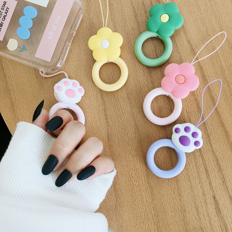 Dây đeo điện thoại bằng silicone họa tiết hoạt hình 3D dễ thương chống thất lạc