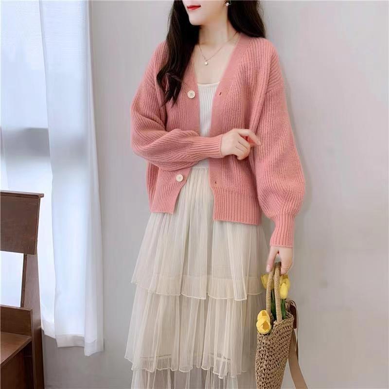 Áo Khoác Cardigan Len Nữ Dáng Lửng Tay Bồng Trẻ Trung | Smide Clothing