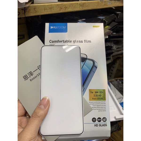 Kính cường lực Kuzoom Samsung S22, S22 Plus, S22 Ultra Full màn hình siêu mỏng