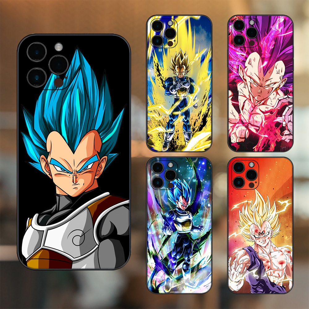 Ốp lưng iPhone 12 Pro Max dẻo đen cạnh vuông in hình Vegeta Dragon Ball