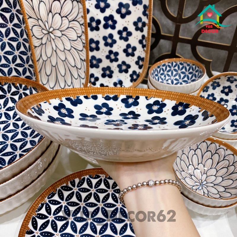 Bát Đĩa Decor  Chén Dĩa Dễ Thương  Đĩa Sứ Bát Tô Ăn Cơm Chén Sứ Đẹp MÂY NHẬT H3
