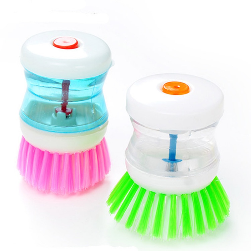 Cọ rửa vệ sinh có ngăn đựng dung dịch dạng nhấn đa năng tiện lợi dành cho nhà bếp