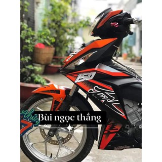 Tem rời Hayabusa Winner V1 phối cam đen cực đẹp. Tem 3 lớp cao cấp bao bay màu