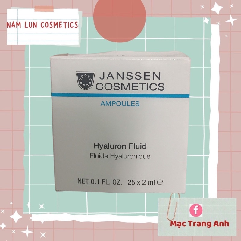 Serum HA cấp nước Janssen Cosmetics Ampoules Hyaluron Fluid Ampoule