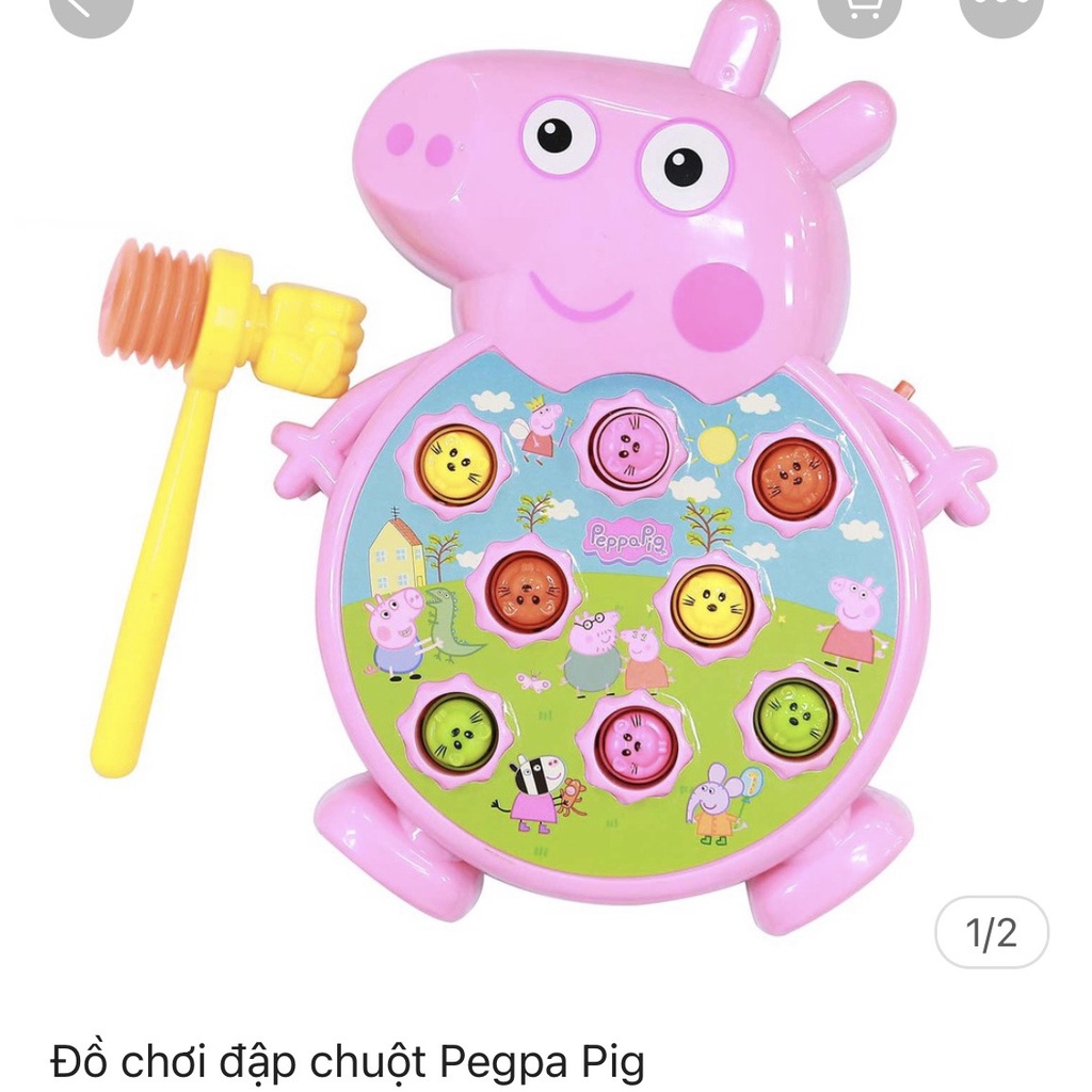Đồ chơi đập chuột heo peppa ngựa pony, ốc sên, con ong có pin nhạc