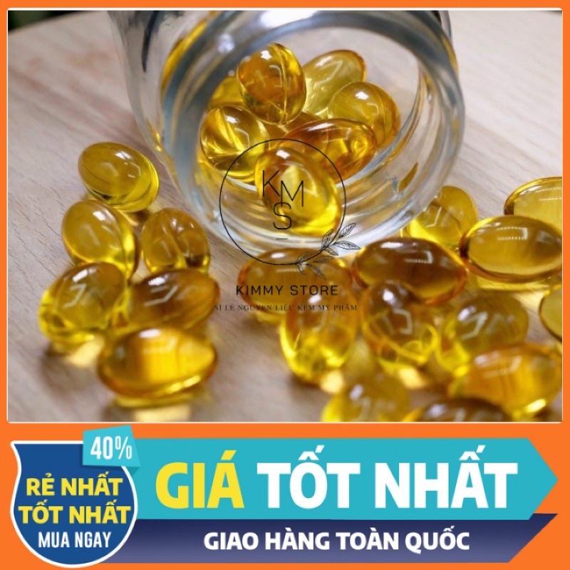 lẻ 1 viên cấy trắng vitamin e dầu dưỡng màu vàng nhỏ