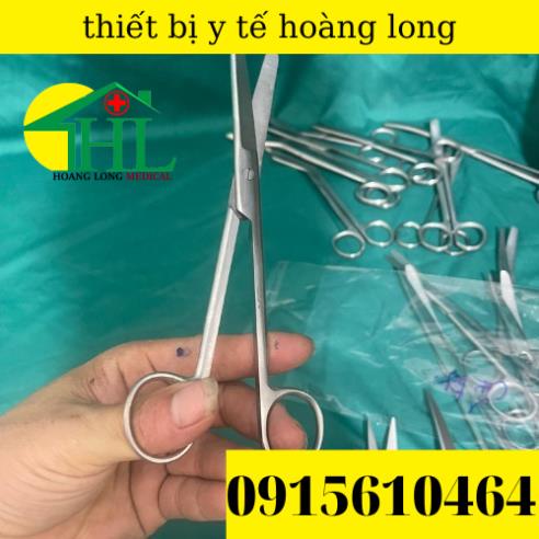 [Hàng Chính Hãng] Kéo Y Tế Cắt thuốc Thẳng tù, Kéo Hai Đầu Tù Pakistan Size 14cm, 16cm, 18cm, 20cm