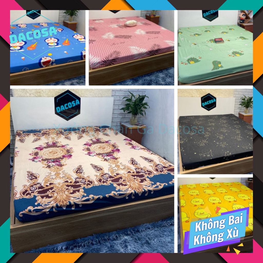 Ga trải giường cotton poly 1m6,1m8,drap giường hàn quốc nhập khẩu chính hãng DACOSA miễn phí bo chun