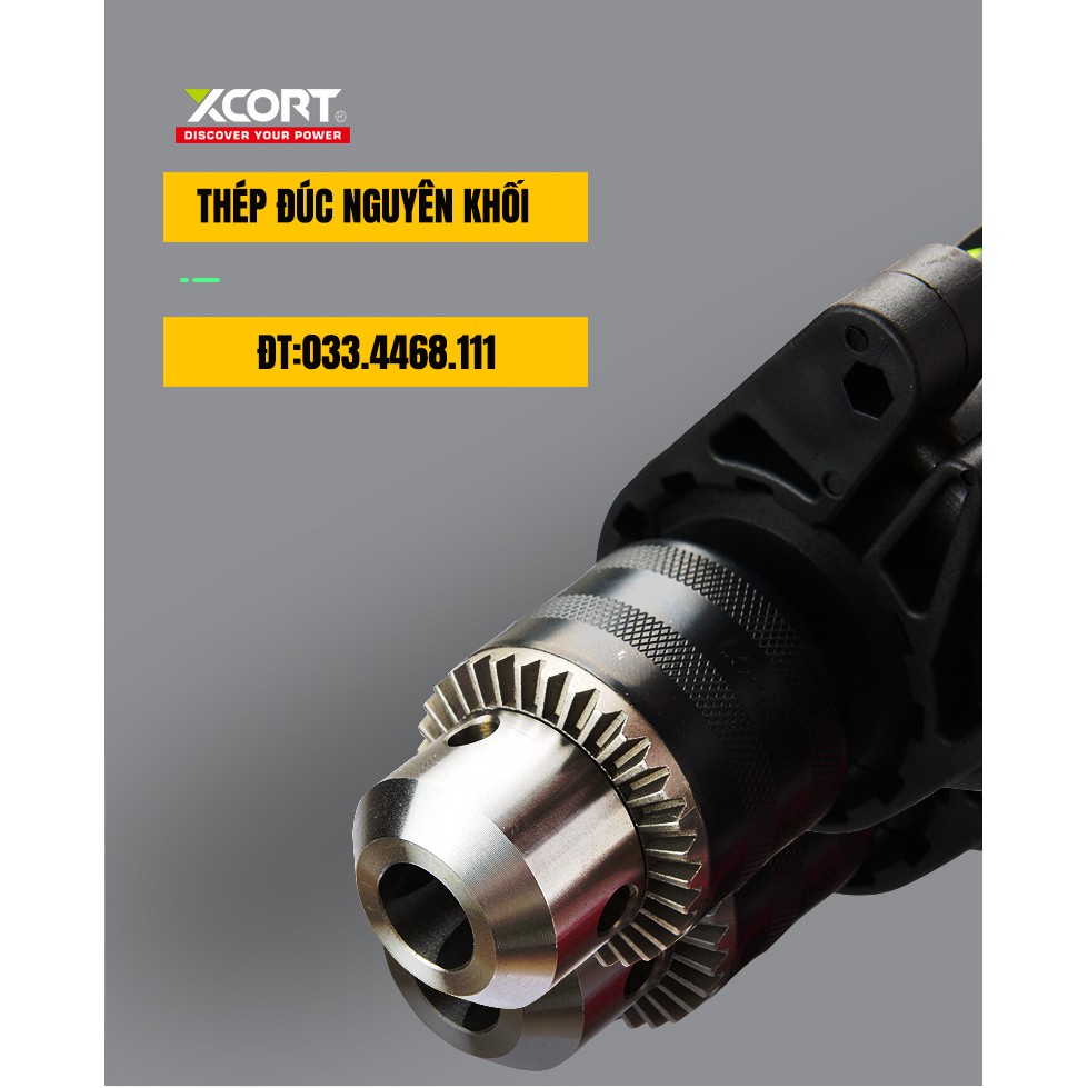 Máy khoan cầm tay 1000W XCORT khoan đầu cặp 13 ly lõi đồng có đảo chiều, điều chỉnh tốc độ