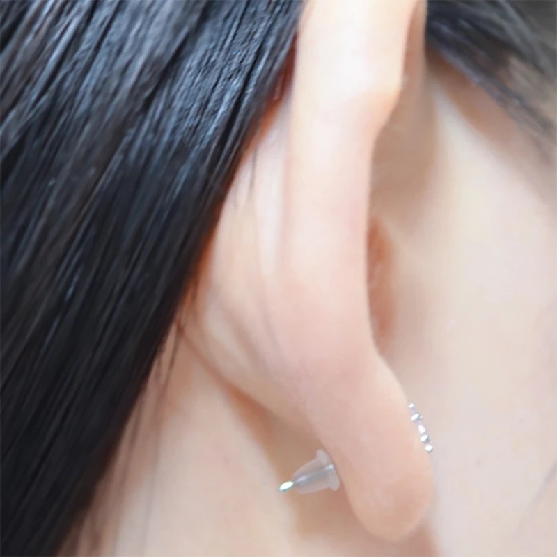Set 100 nút silicone tròn gắn đuôi bông tai DIY