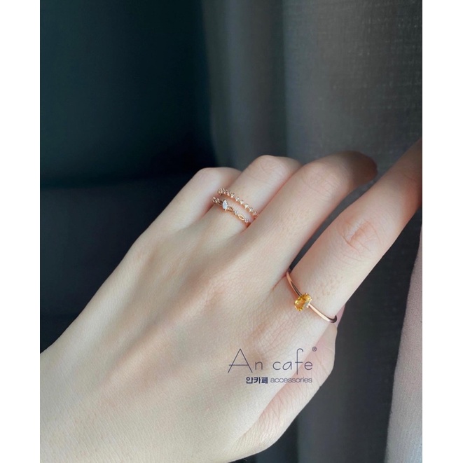 Nhẫn hai line, hàn quốc, đính đá, đôi, freesize