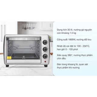 Lò nướng electrolux eot30mxc 30 - 38l hàng trưng bày chính hãng 100%