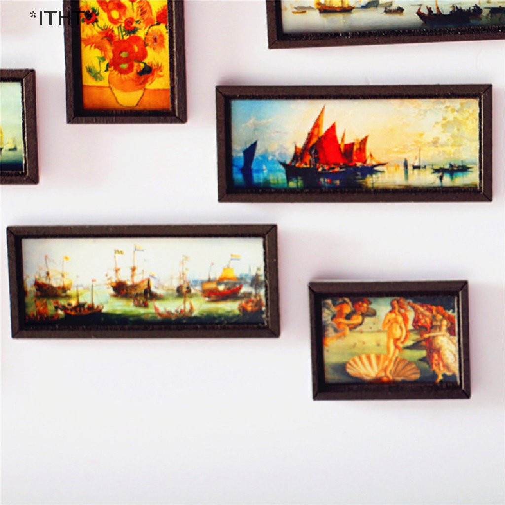 [ITHT] Khung Ảnh Sơn Dầu Trang Trí Nội Thất Nhà Búp Bê