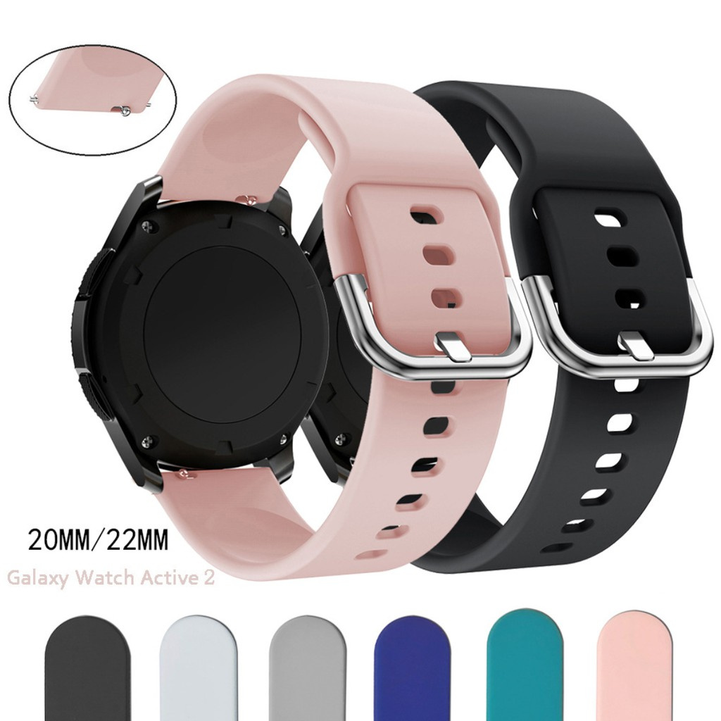 Dây đồng hồ cao su dùng chốt thông minh 20mm 22mm khóa bạc cho Samsung Galaxy Watch 1/3, Active 1/2, Gear S2/S3,..