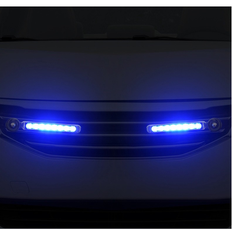 Combo 2 Đèn Led xe hơi 8 bóng sử dụng năng lượng gió trang trí xe ô tô