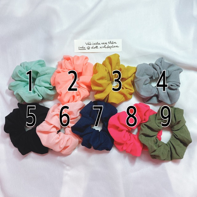 Vintage Scrunchie - cột tóc vải voan size to nhiều màu