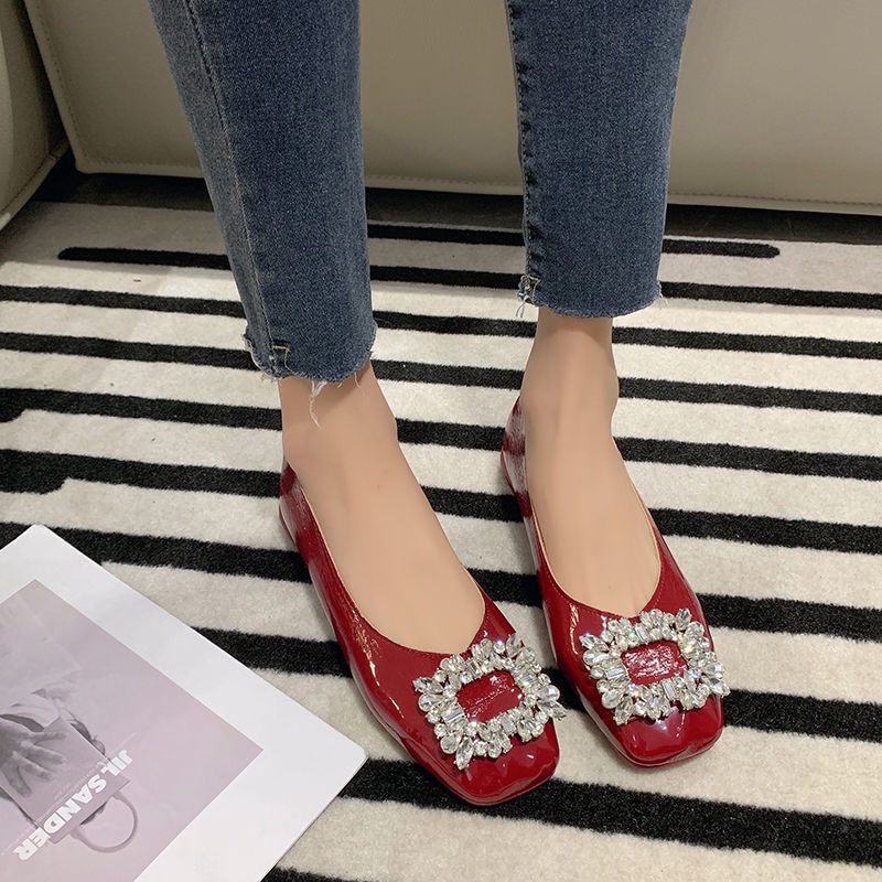 ✾◕gót thấp giày đế mềm nhỏ giày bà bầu