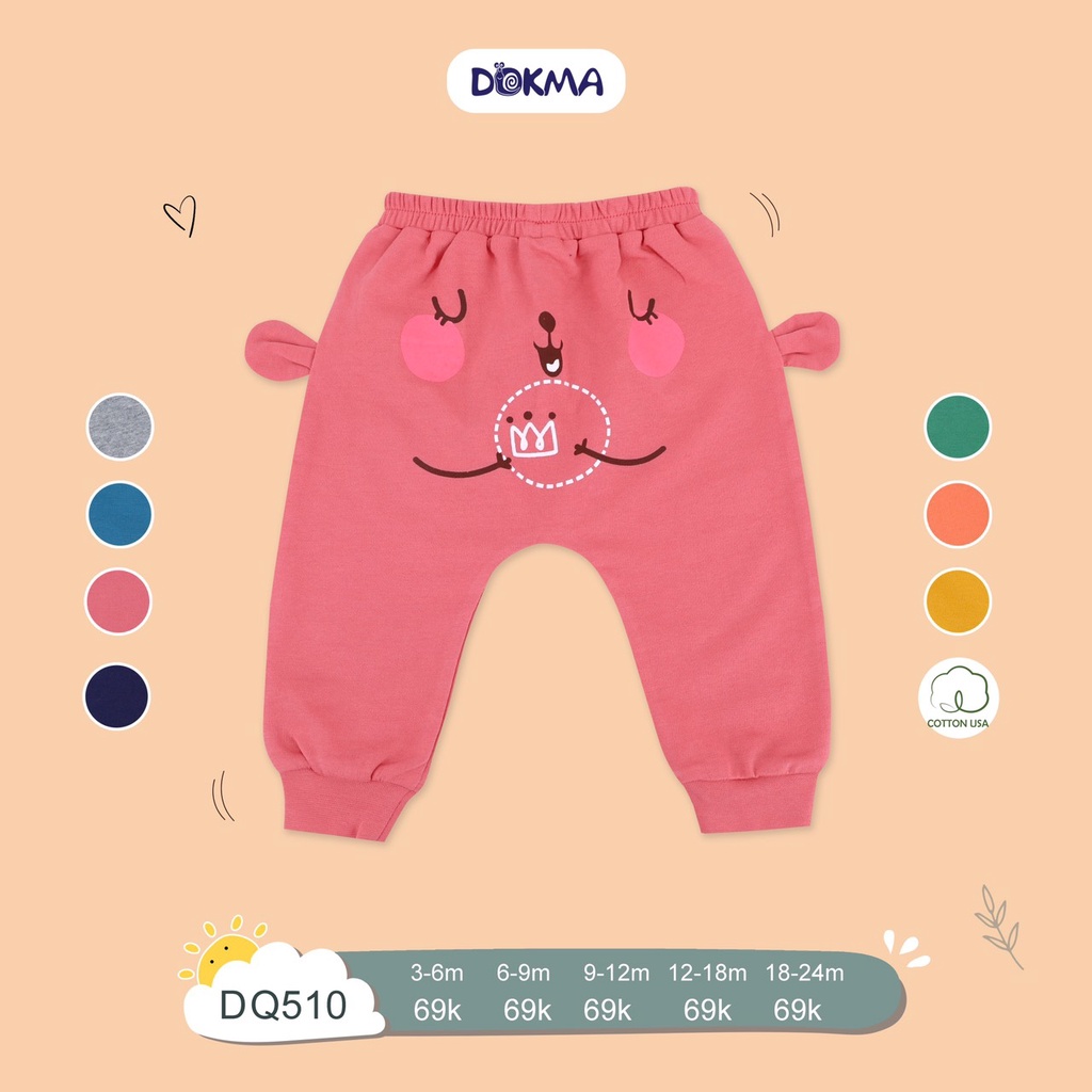 Quần dài bo ống bé trai Dokma DQ510 (Sz 3-24m)