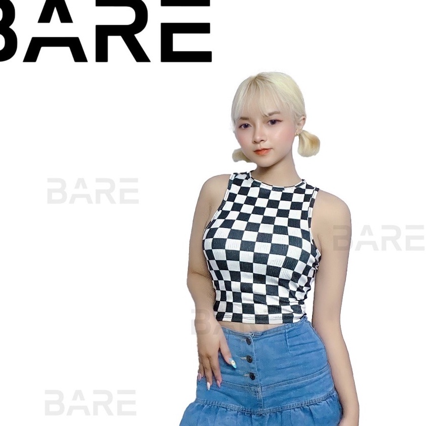 Áo croptop ba lỗ sát nách Caro, áo ba lỗ nữ mùa hè Caro mẫu độc quyền tự thiết kế Bare