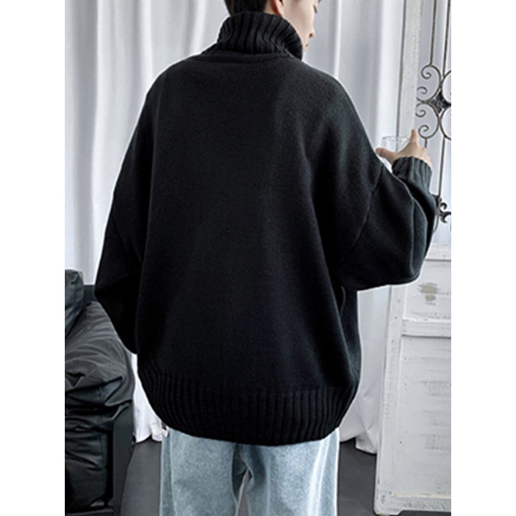 Áo len nam cổ cao form rộng, Áo len nam form rộng trơn cao cấp thời trang ulzzang hàn quốc