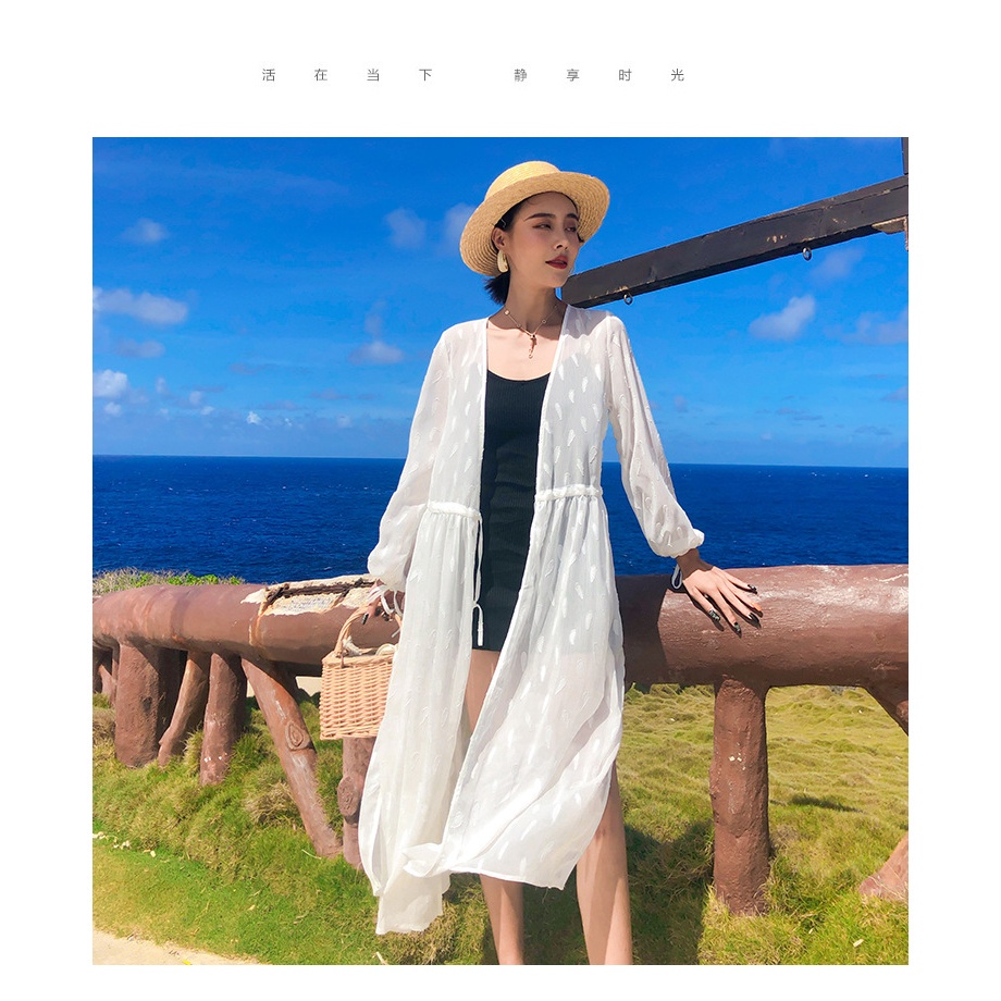 Áo khoác cardigan chiffon tay dài chống nắng thời trang đi biển mùa hè cho nữ
 | BigBuy360 - bigbuy360.vn