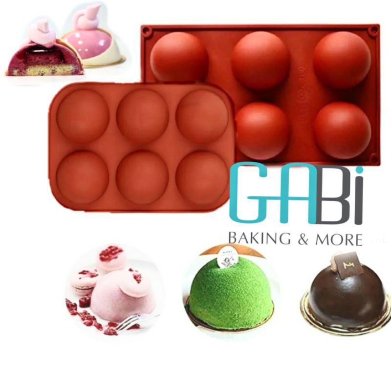 Khuôn mousse silicon hình bán cầu 6 ô