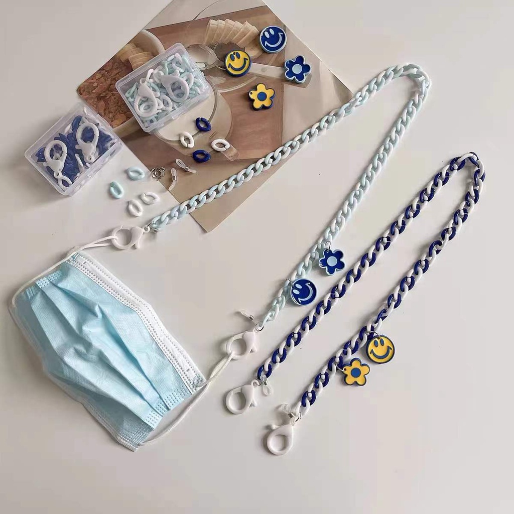 Dây đeo mắt kính bằng acrylic họa tiết hoa mặt cười sáng tạo mới