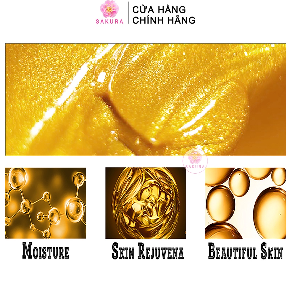 Mặt nạ giấy vàng 24k VENZEN dưỡng ẩm tinh chất vàng chống lão hoá se khít lỗ chân lông nội địa trung Sakura 25ml